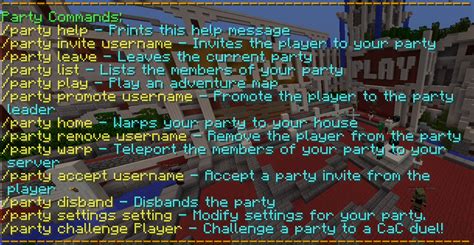 Party Commands .